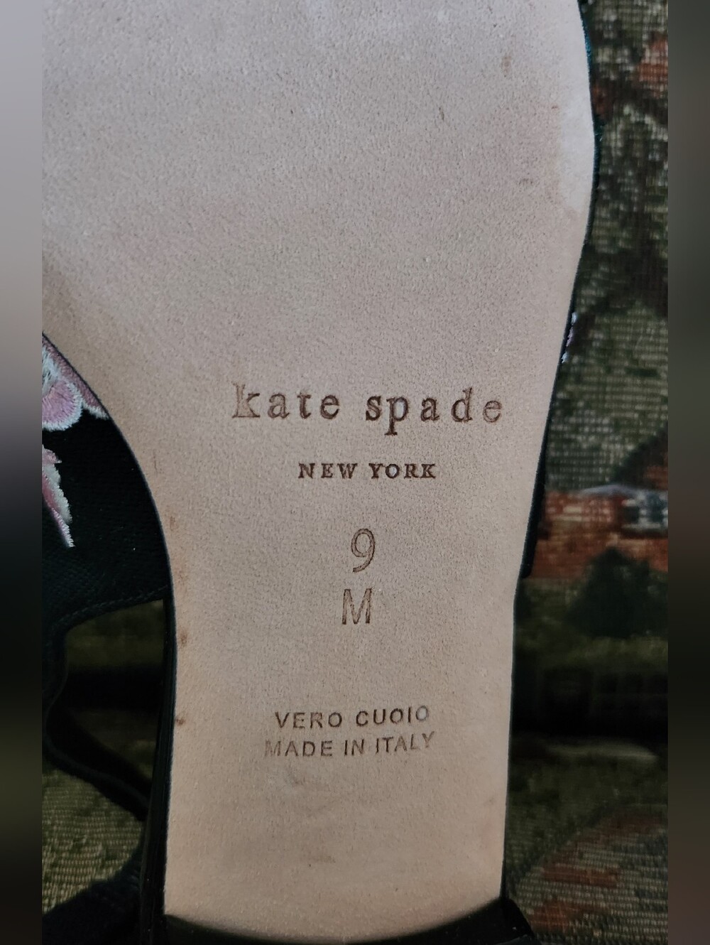 Kate Spade NWOB 9 Floral Embroidered on Leather Flats Made in Italy - Picture 5 of 9